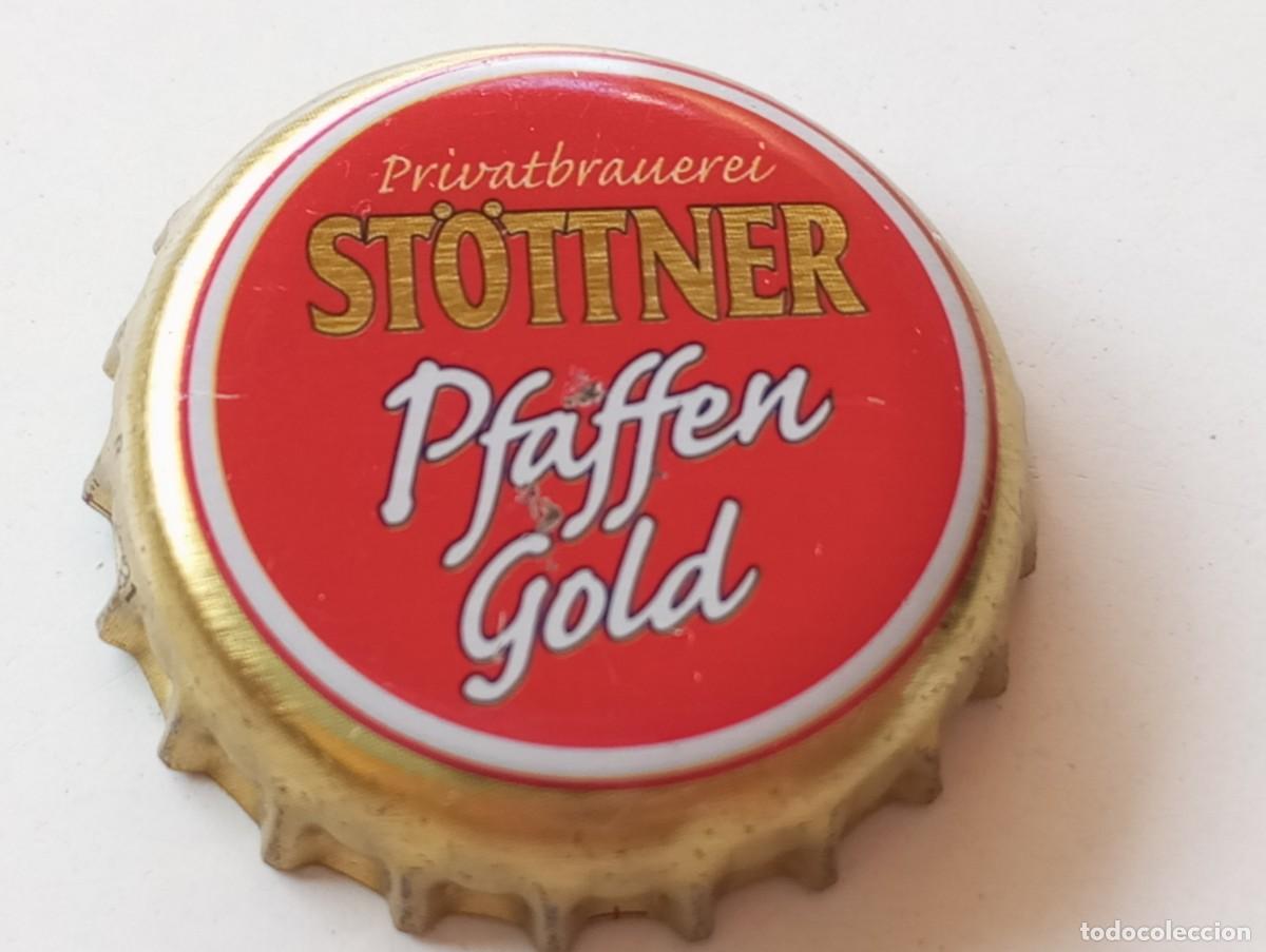 Collezionismo di birre: Chapa tap&oacute;n corona de la cerveza alemana ST&Ouml;TTNER PF&Auml;FFEN GOLD