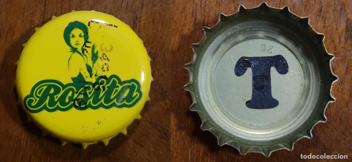 Collectable Beer: CHAPA TAPON CORONA CERVEZA - ROSITA - TARRAGONA - Reverso sin goma LETRA T