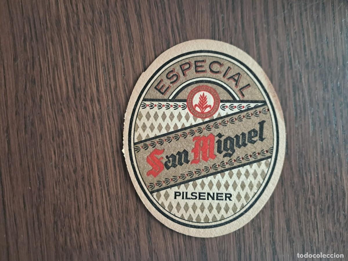 Sammeln von Brauereiartikeln: posavasos de cerveza, San Miguel especial, pilsener.
