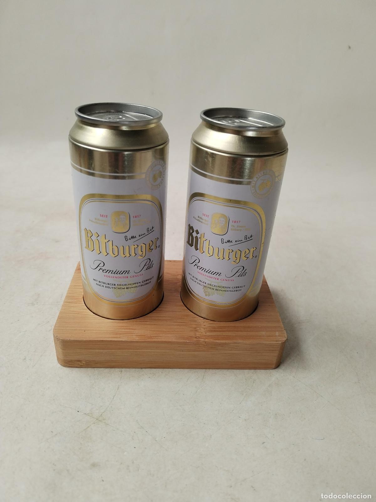 Collezionismo di birre: cerveza bitburger, pareja de saleros - c173