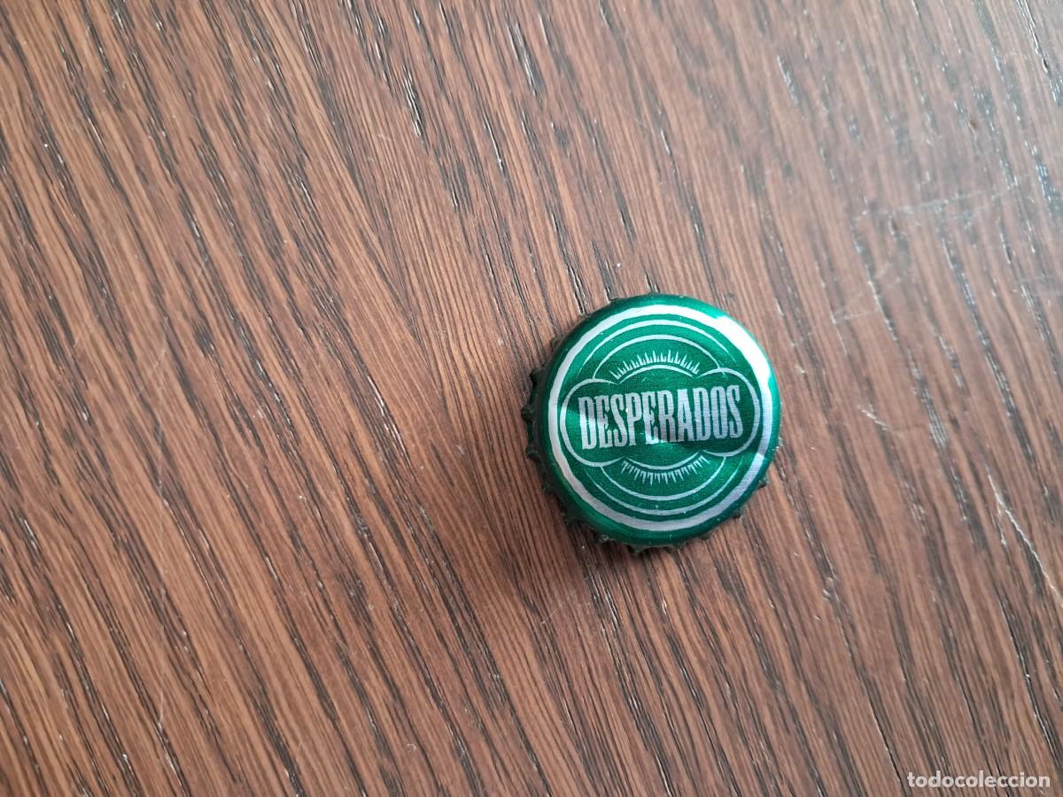 Collectable Beer: chapa tap&oacute;n corona de cerveza, desperados, verde.