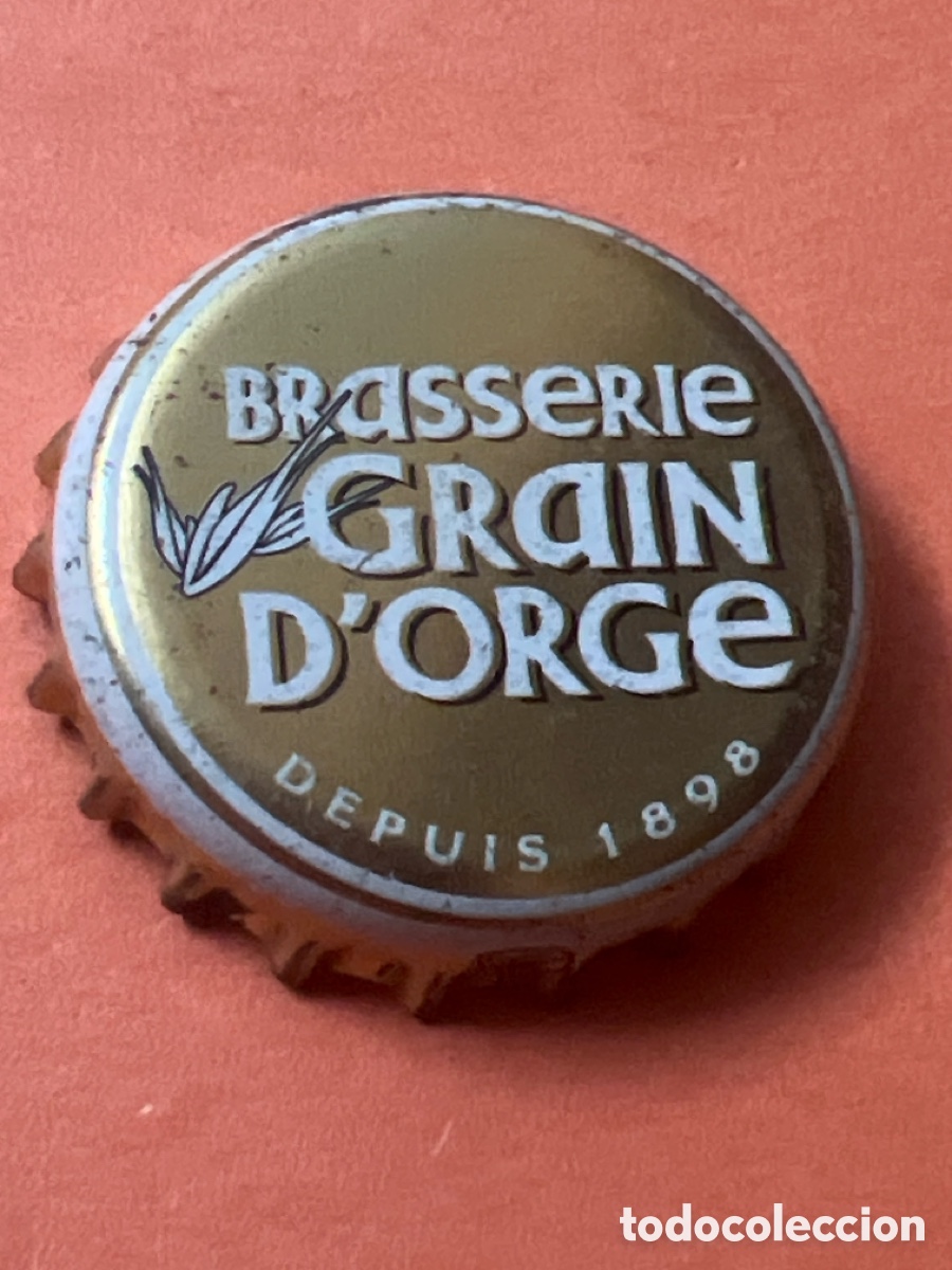 Collectable Beer: E137. Chapa tap&oacute;n corona de la cerveza francesa BRASSERIE GRAIN D'ORGE DEPUIS 1898