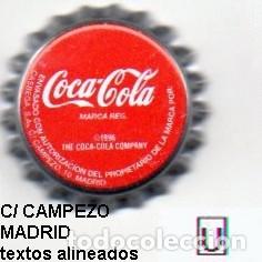 Colecionismo de cervejas: chapa sin usar - refresco - ESPA&Ntilde;A - Coca Cola