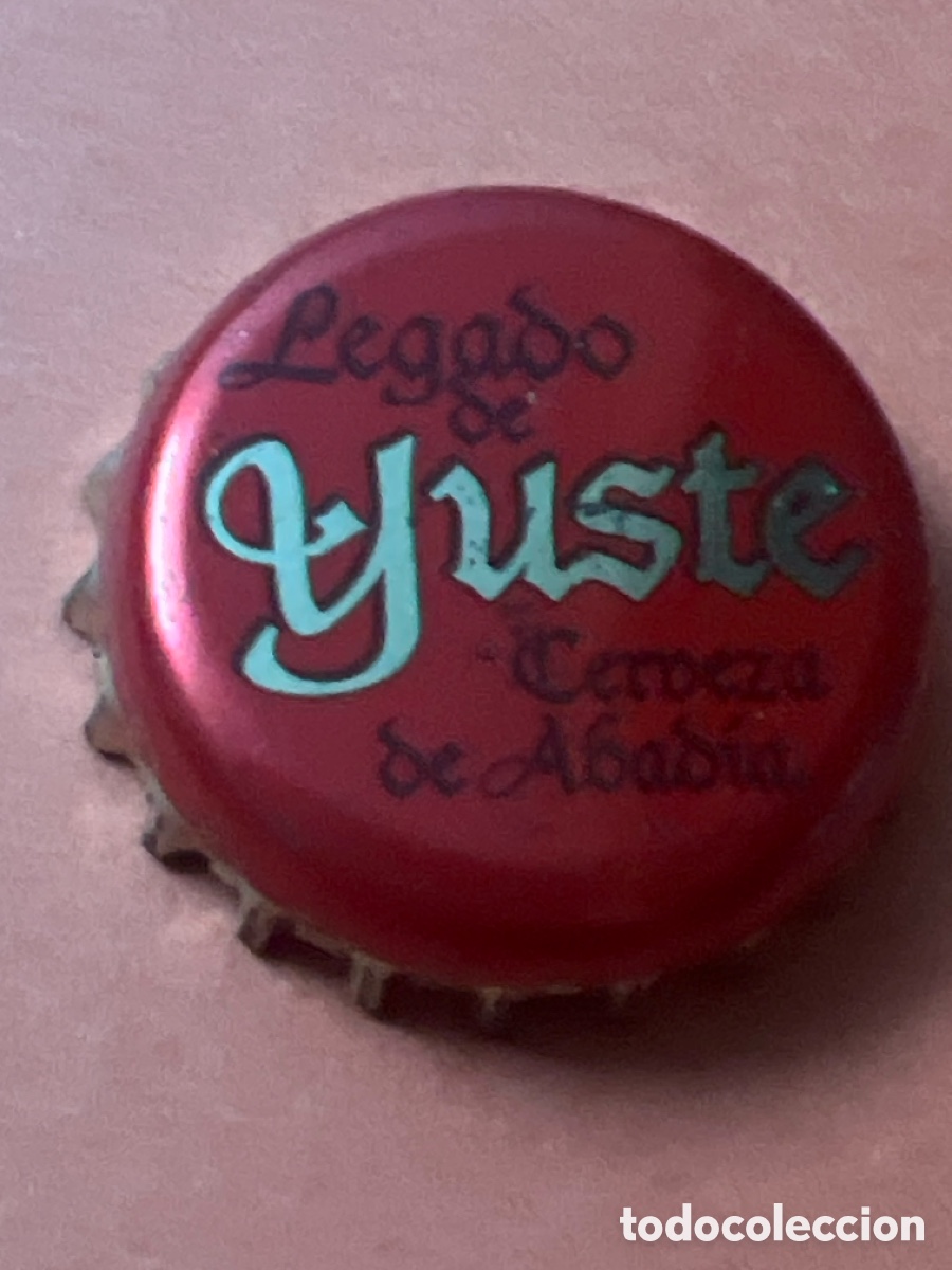 Coleccionismo de cervezas: T876. CHAPA TAP&Oacute;N CORONA CERVEZA - LEGADO DE YUSTE ABADIA ( CACERES )