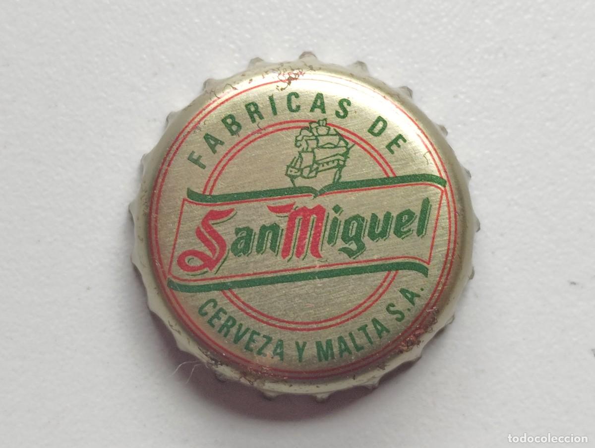 Collectionnisme de bi&egrave;res: TAPON CORONA CERVEZA ESPA&Ntilde;A SAN MIGUEL (U) E224 E300 E405. USADO