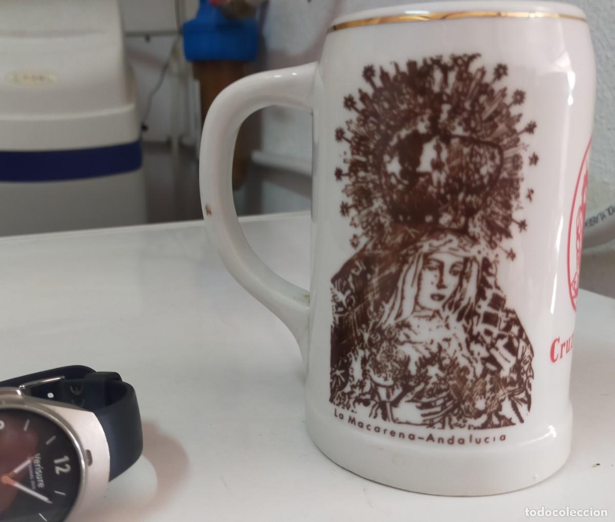 Colecionismo de cervejas: JARRA DE CERVEZA DE CERAMICA DEDICADA A UNA VIRGEN HECHA POR CRUZCAMPO