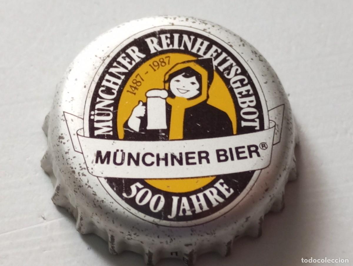 Colecionismo de cervejas: Chapa tap&oacute;n corona de la cerveza alemana AUGUSTINER M&Uuml;NCHNER BIER 500 JAHRE (1487-1987)