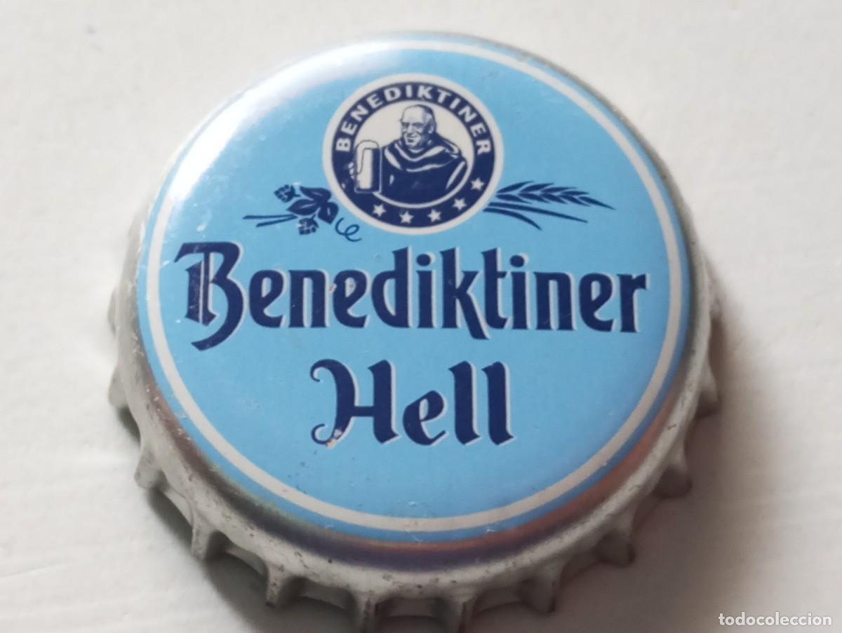 Colecionismo de cervejas: Chapa tap&oacute;n corona de la cerveza alemana BENEDIKTINER HELL
