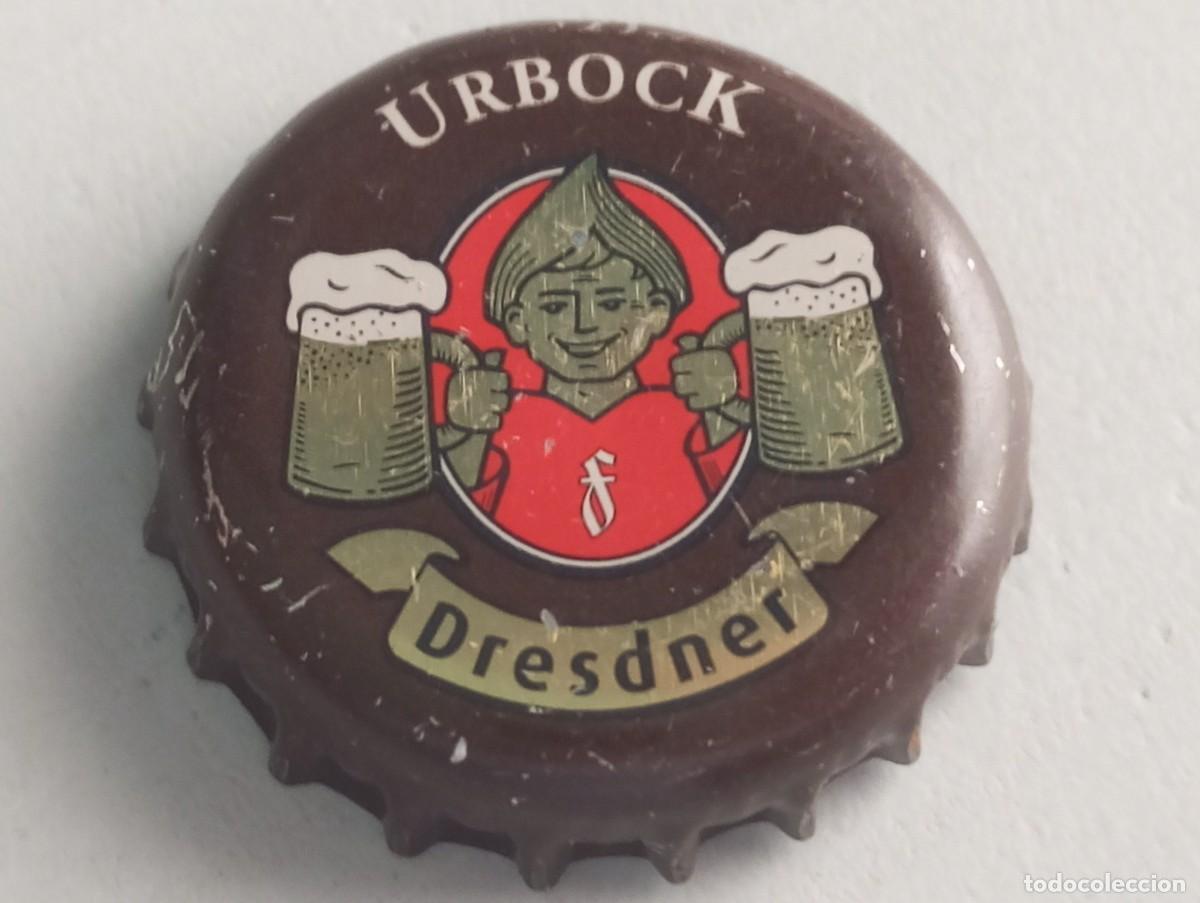 Colecionismo de cervejas: Chapa tap&oacute;n corona de la cerveza alemana DRESDNER URBOCK