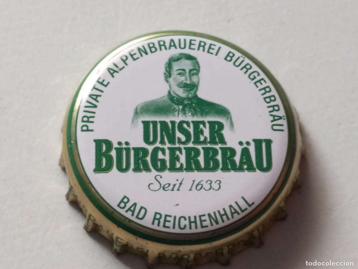Coleccionismo de cervezas: Chapa tap&oacute;n corona de la cerveza alemana UNSER B&Uuml;RGERBR&Auml;U SEIT 1633