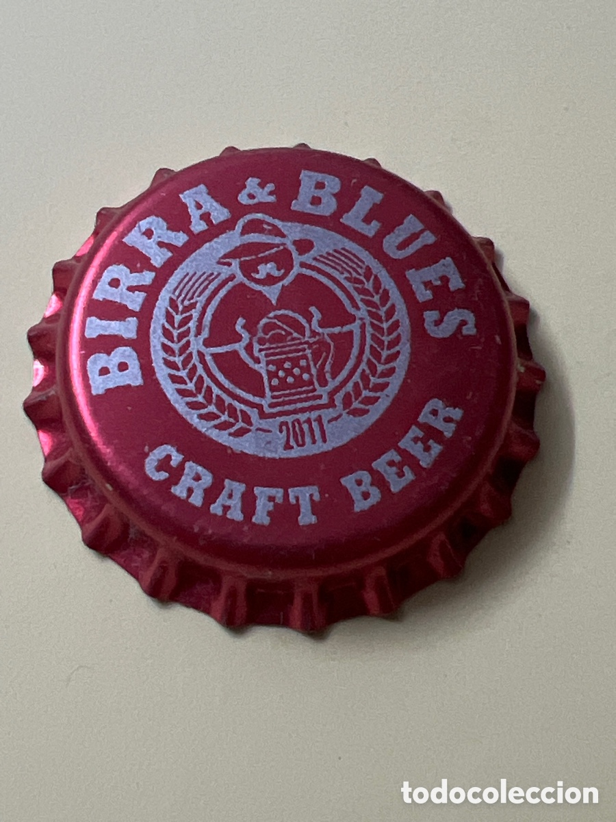 Sammeln von Brauereiartikeln: E756. CHAPA CERVEZA - birra & blues - Craft Beer - rojo ilustraci&oacute;n blanca - SIN ABRIR