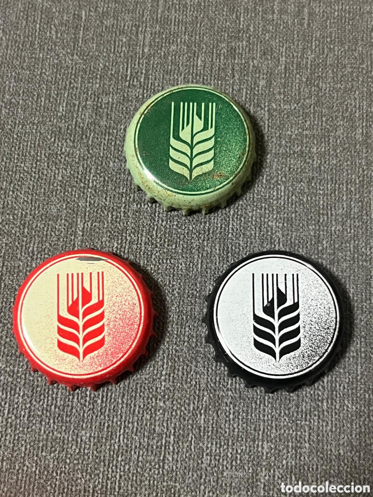 Collectable Beer: Lote de 3 chapas CERVEZA ESPIGA artesana espa&ntilde;ola