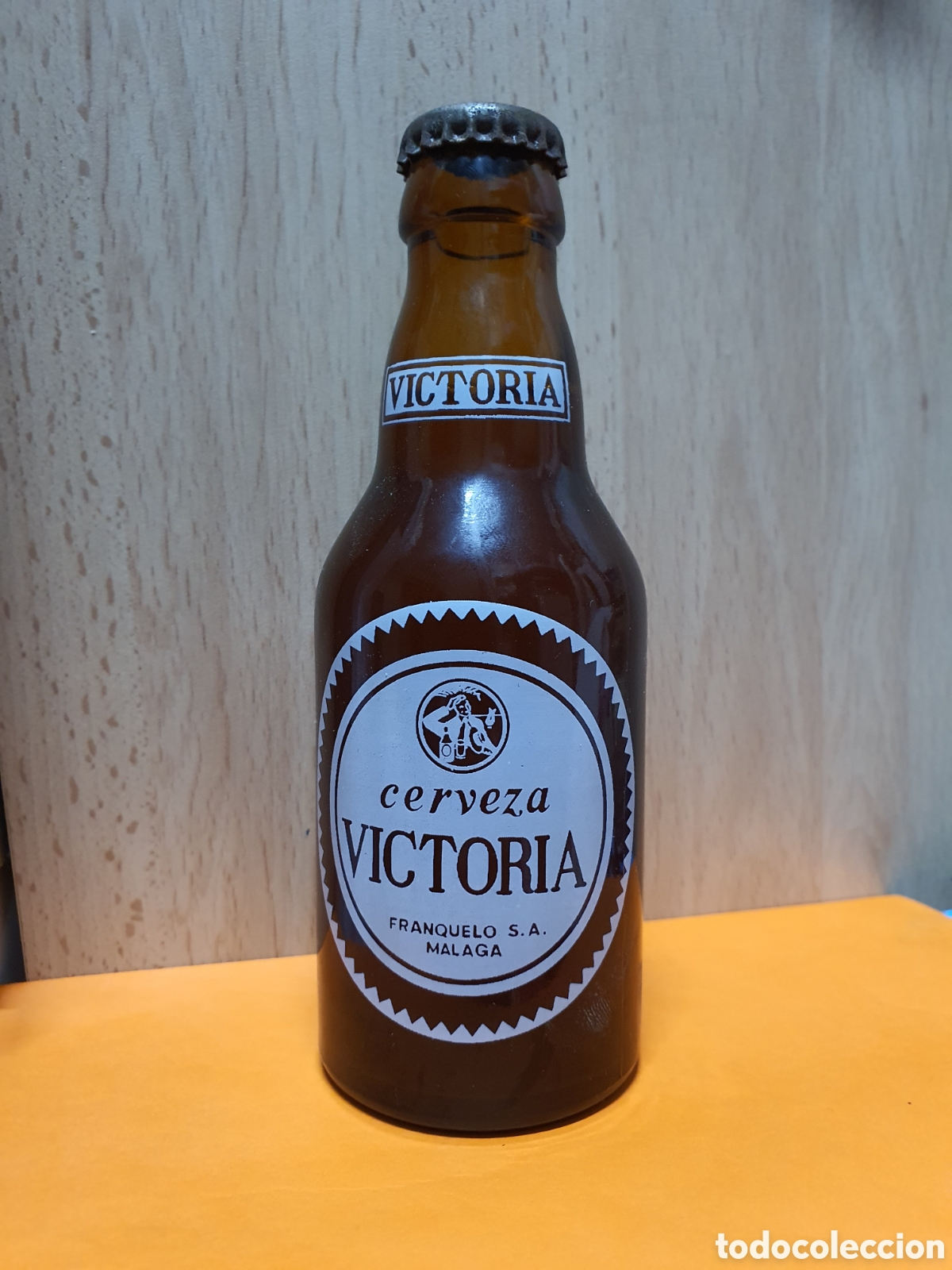 Collezionismo di birre: Botellin cerceza victoria 1/5 franquelo s.a. M&aacute;laga a&ntilde;o 1984