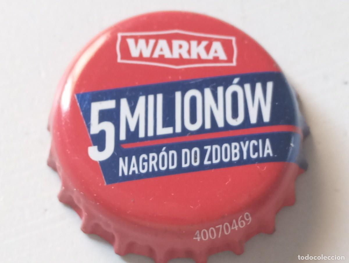 Collectionnisme de bi&egrave;res: Chapa tap&oacute;n corona de la cerveza polaca WARKA 5MILION&Oacute;W NAGR&Oacute;D DO ZDOBYCIA