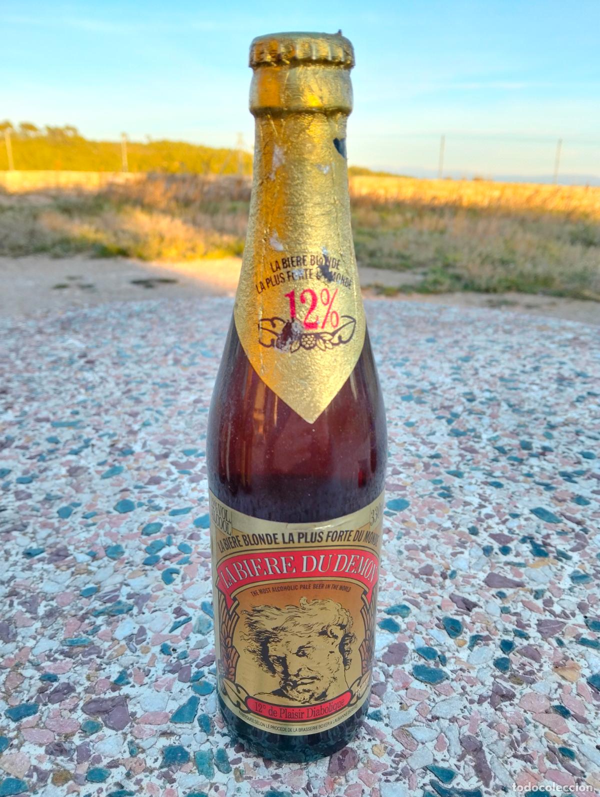 Coleccionismo de cervezas: La biere du demon 12&ordm; plaisir diabolique botella de cerveza de cristal a&ntilde;os 90-2000 llena sin abrir