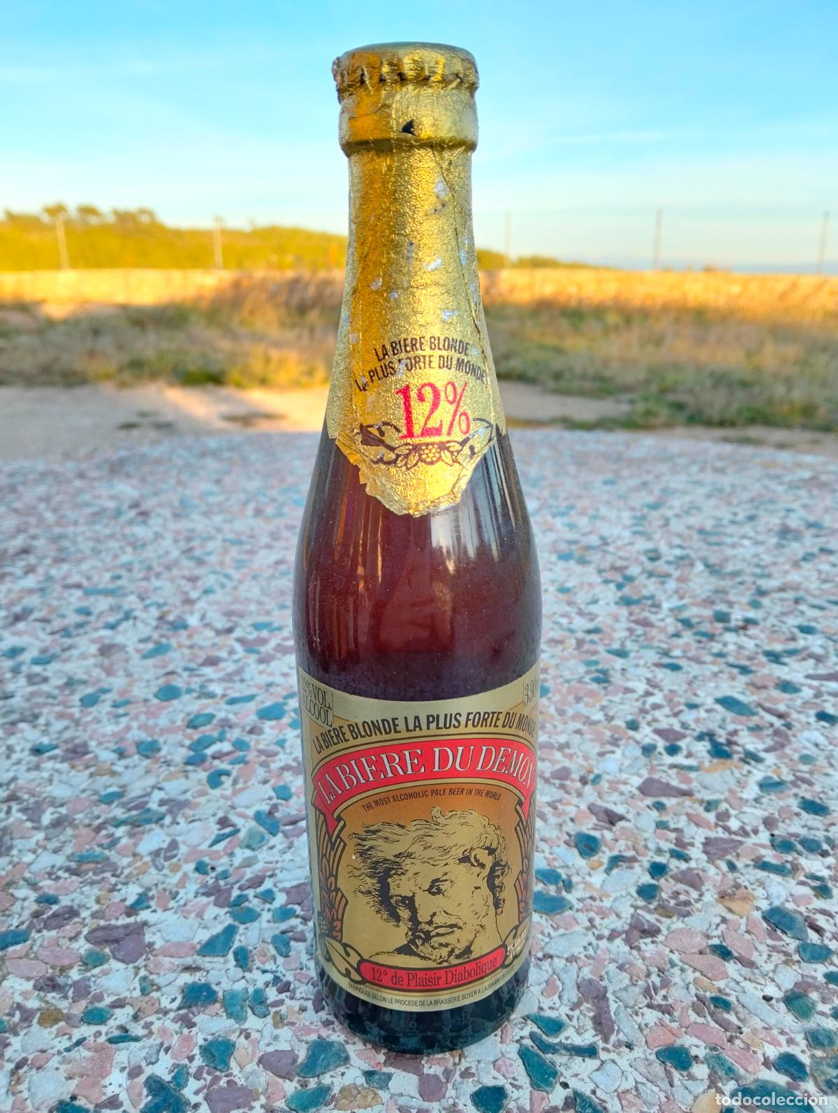 Coleccionismo de cervezas: La biere du demon 12&ordm; plaisir diabolique botella de cerveza de cristal a&ntilde;os 90-2000 llena sin abrir