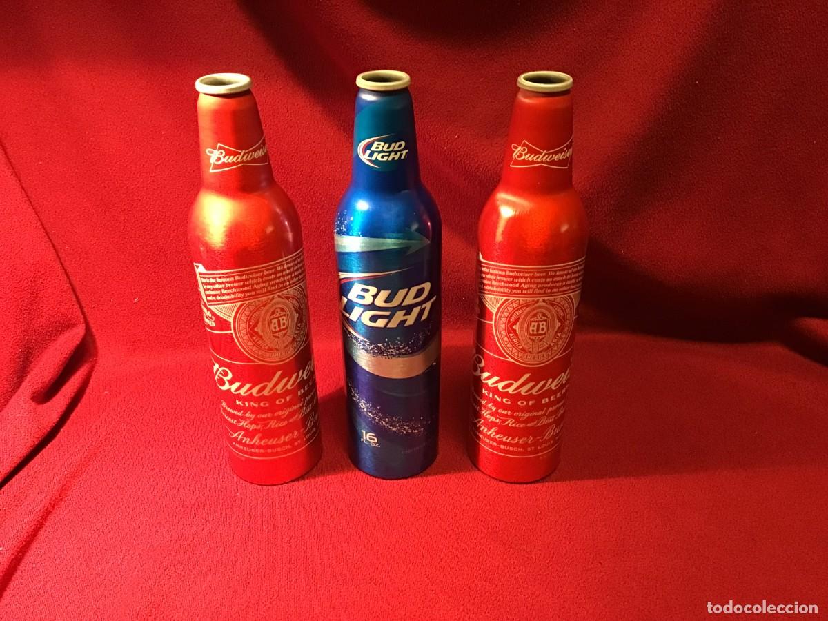 Coleccionismo de cervezas: 3 Botellas de aluminio de cerveza BUDWEISER - Foto 1