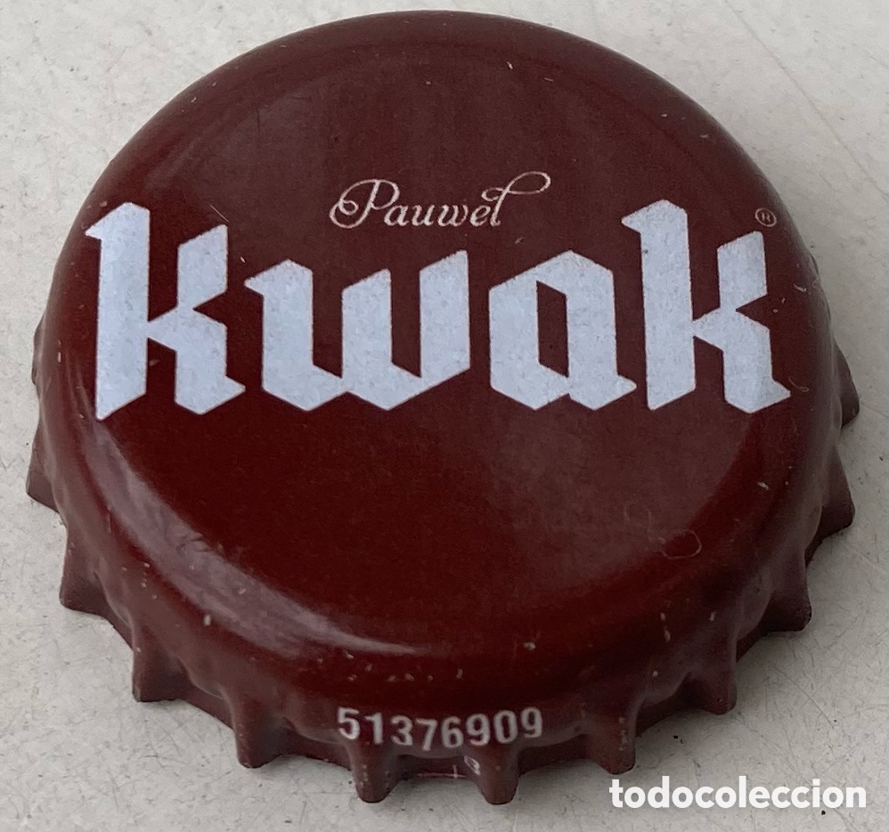 Collectionnisme de bi&egrave;res: TAP&Oacute;N CORONA BOTTLE CAP CHAPA BEER CERVEZA KWAK (2). BELGICA.FAB. CHAPA:HB--LOTE N.268--CARMANJO