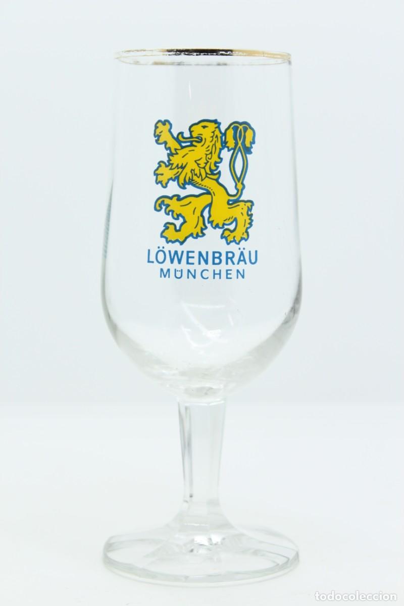 Sammeln von Brauereiartikeln: vaso cerveza L&Ouml;WENBR&Auml;U M&Uuml;NCHEN beer bier birra SOY.YO