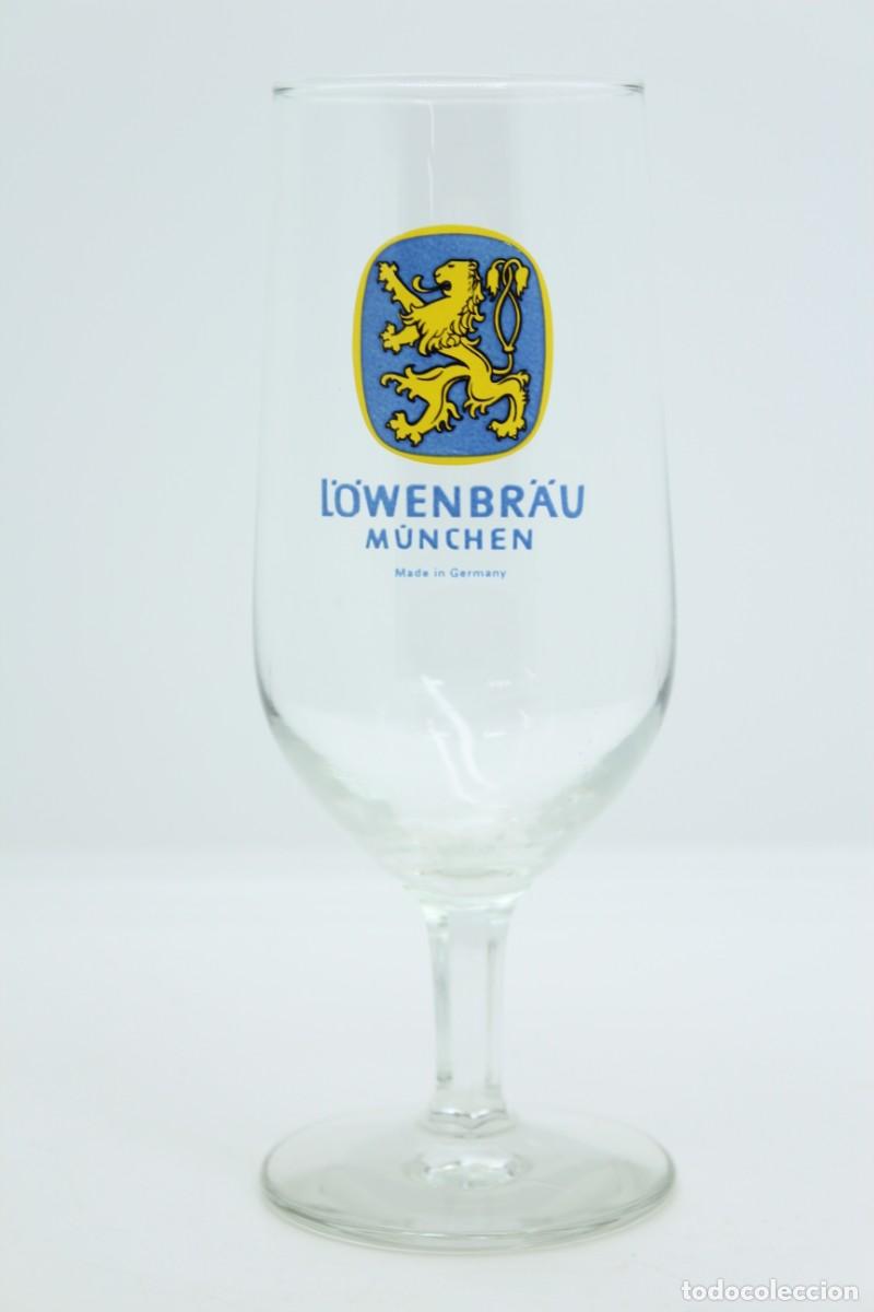 Sammeln von Brauereiartikeln: vaso cerveza L&Ouml;WENBR&Auml;U M&Uuml;NCHEN beer bier birra SOY.YO
