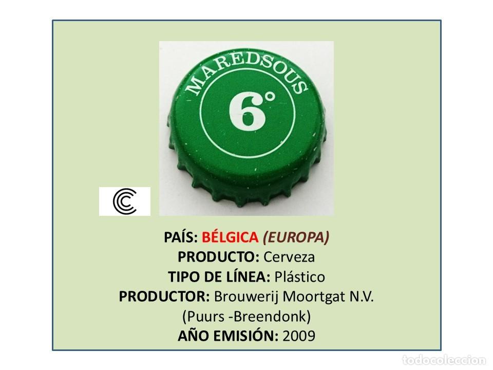 Collectable Beer: TAPON CORONA CAPSULA CHAPA CERVEZA MAREDSOUS 6 (B&Eacute;LGICA)
