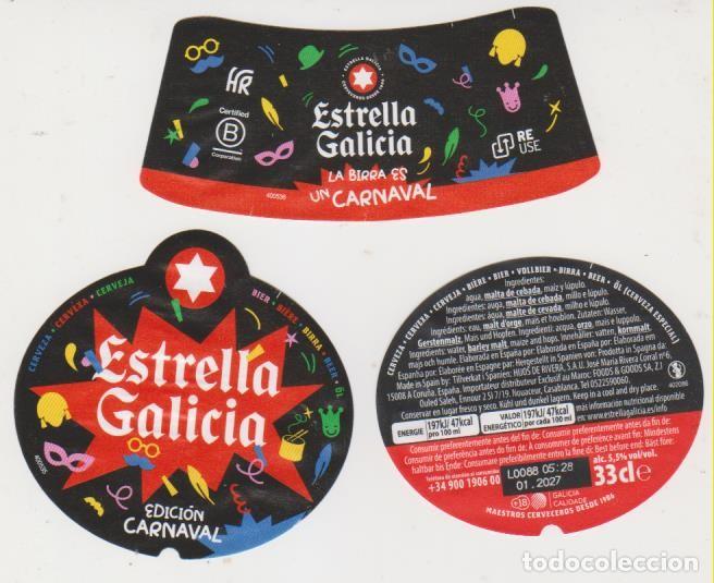 Coleccionismo de cervezas: etiqueta cerveza ESTRELLA GALICIA CARNAVAL 2026 33cl beer labels bier birra SOY.YO