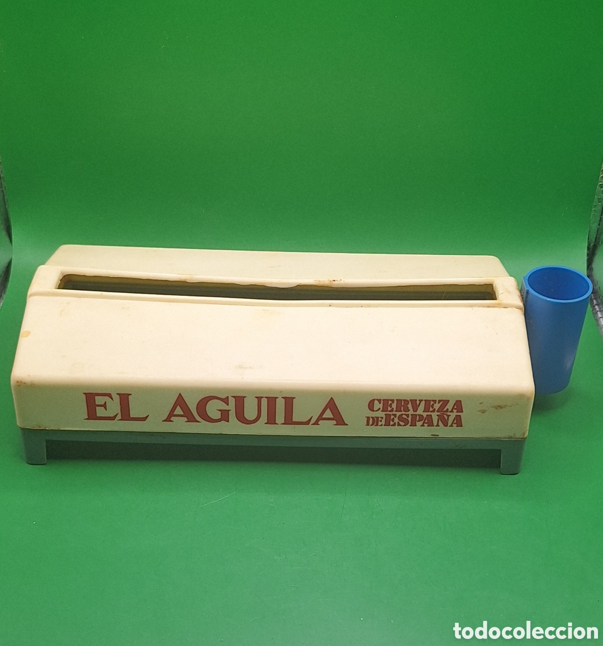 Coleccionismo de cervezas: Antiguo Servilletero con Palillero Publicidad Cervezas El Aguila