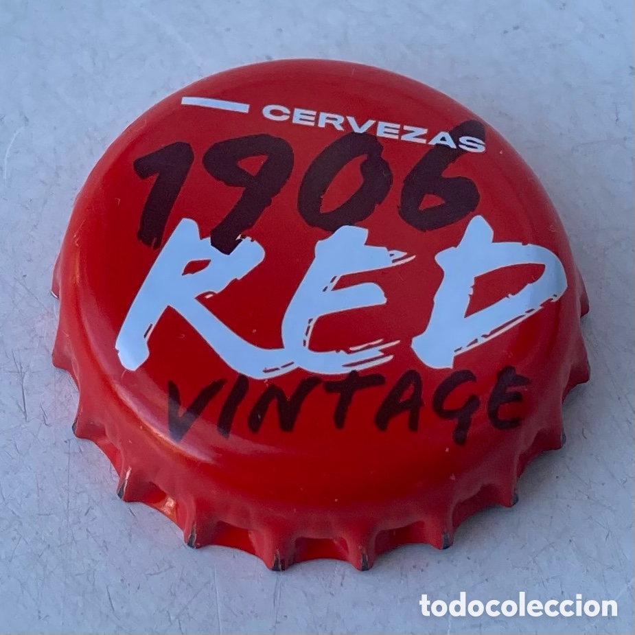 Sammeln von Brauereiartikeln: TAP&Oacute;N CORONA BOTTLE CAP CHAPA CERVEZA ESTRELLA GALICIA 1906 RED VINTAGE (30)--LOTE N. 4037--CARMANJO