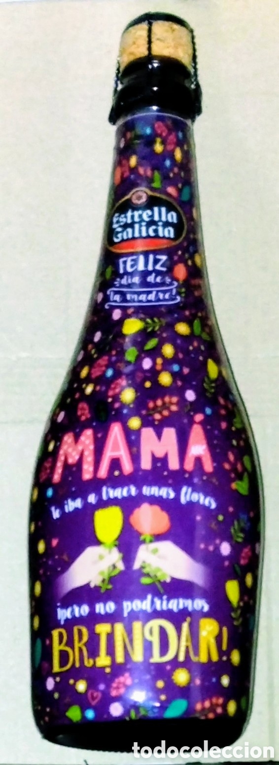 Coleccionismo de cervezas: botella 75 CENTILITROS de CERVEZA &rdquo;ESTRELLA FELIZ D&Iacute;A DE LA MADRE&rdquo; NUEVA SIN ESTRENAR Y SIN ABRIR.