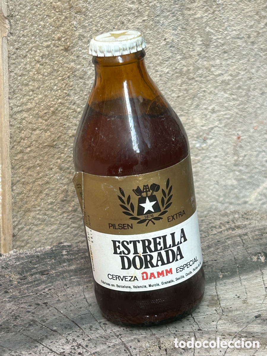 Coleccionismo de cervezas: Botella botell&iacute;n cerveza estrella dorada sin abrir