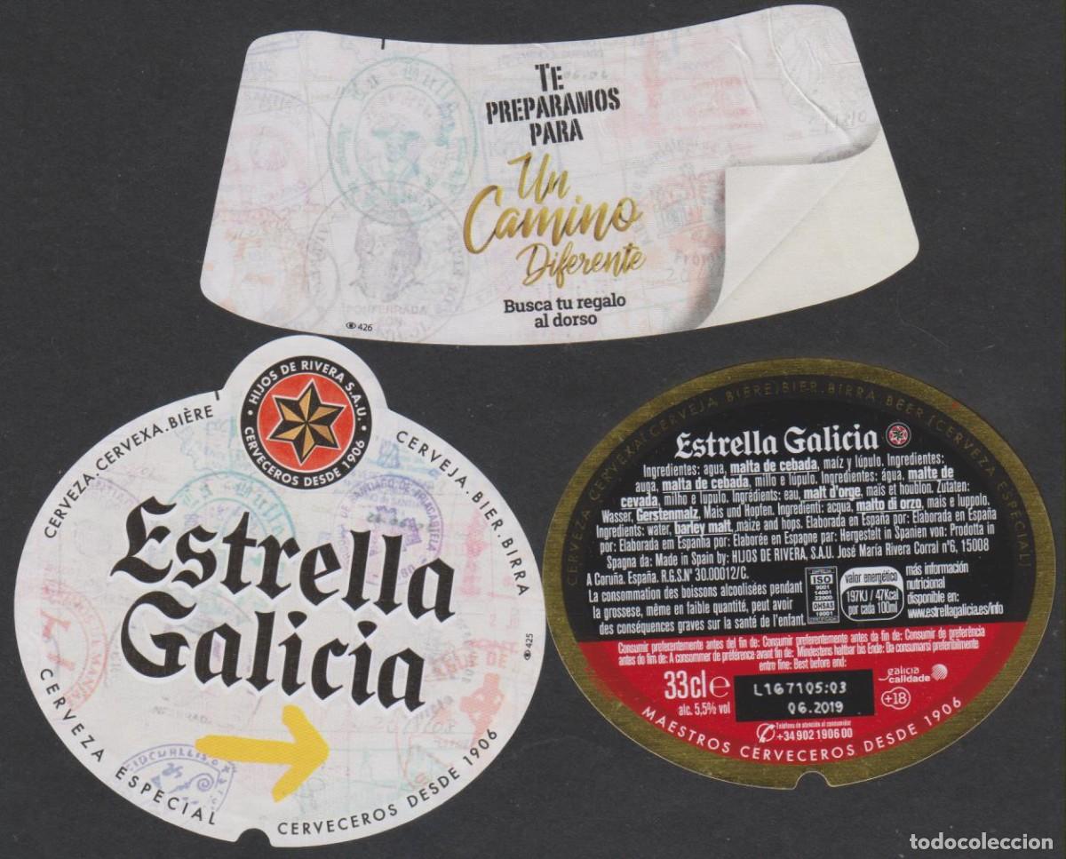 Coleccionismo de cervezas: etiqueta cerveza ESTRELLA GALICIA UN CAMINO DIFERENTE 2018 33cl beer labels bier birra SOY.YO