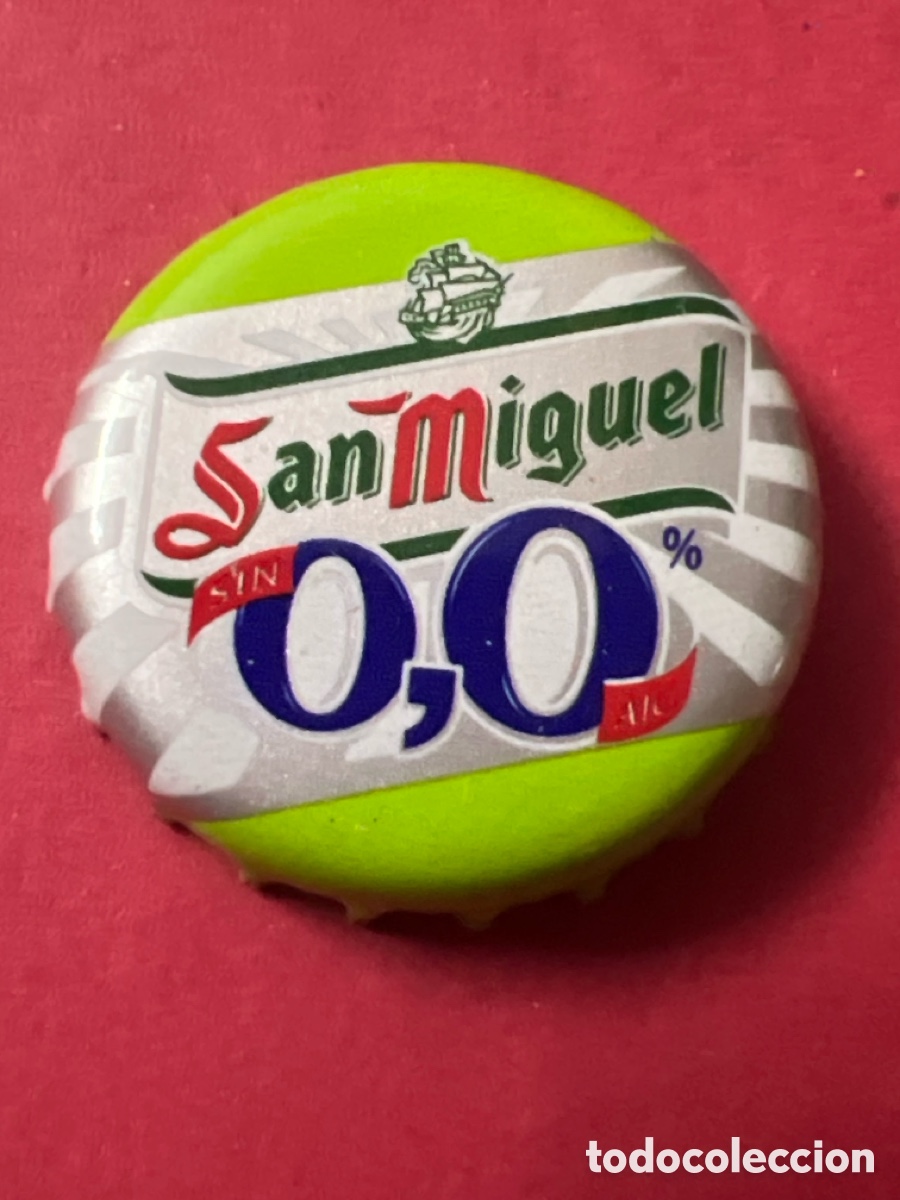 Coleccionismo de cervezas: T4/C2/J6. TAP&Oacute;N CORONA - CHAPA - ESPA&Ntilde;A - CERVEZA - SAN MIGUEL SIN ALCOHOL 0,0%