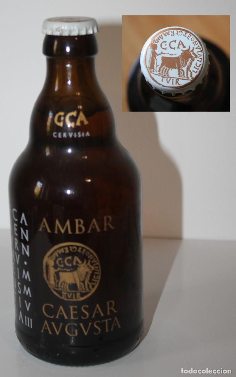 Coleccionismo de cervezas: BOTELLA AMBAR CAESARAUGUSTA, 33 CL. - Foto 1