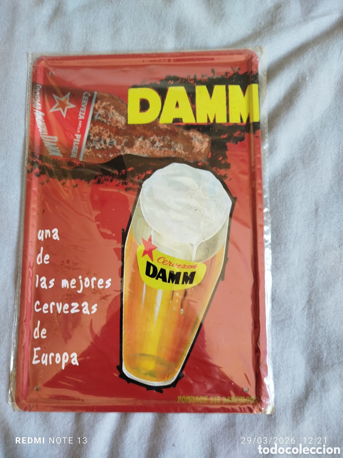 Coleccionismo de cervezas: Chapa publidad cerveza damm.blistet
