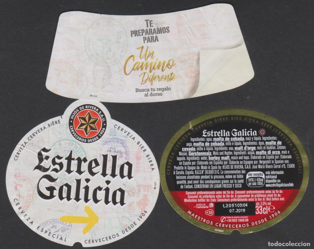 Coleccionismo de cervezas: etiqueta cerveza ESTRELLA GALICIA UN CAMINO DIFERENTE 2018 33cl beer labels bier birra SOY.YO