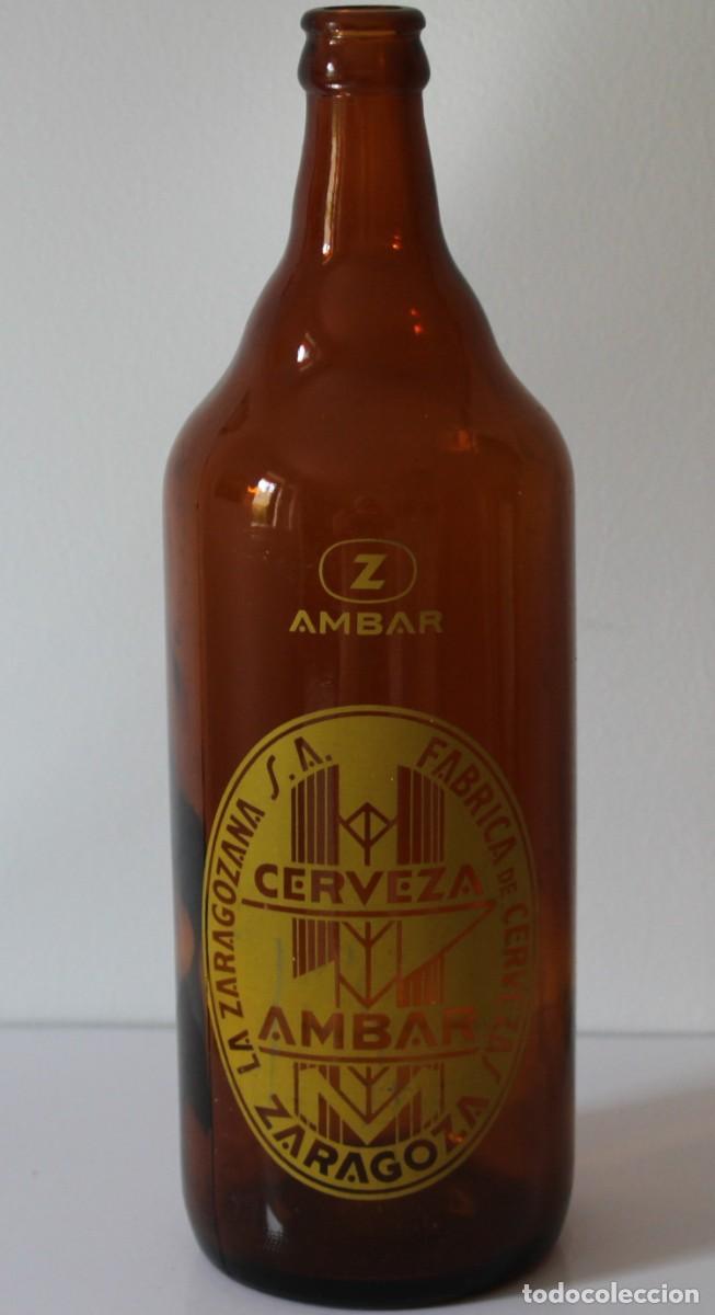 Coleccionismo de cervezas: BOTELLA CERVEZA AMBAR, LITRO - Foto 1