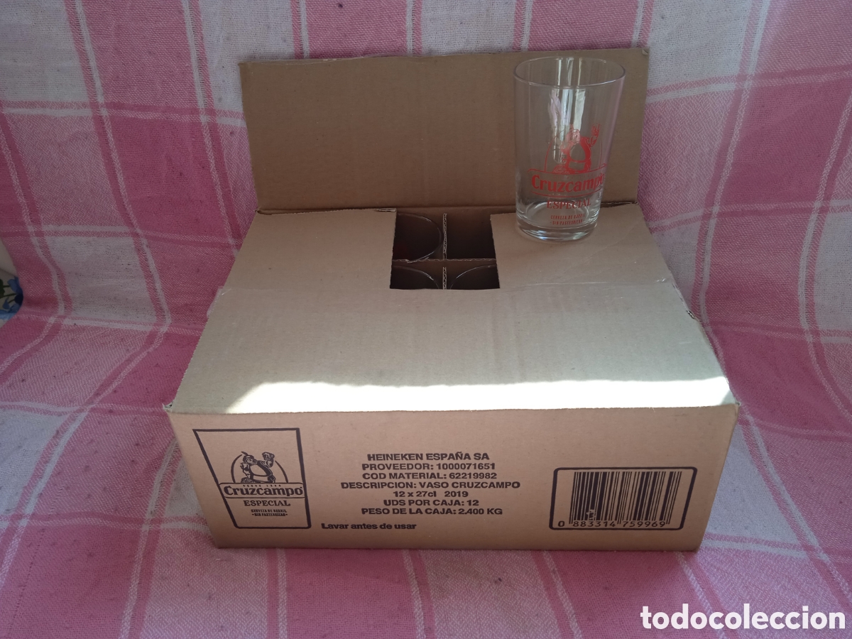 Coleccionismo de cervezas: CERVEZA CRUZCAMPO ESPECIAL * CAJA DE 12 VASOS