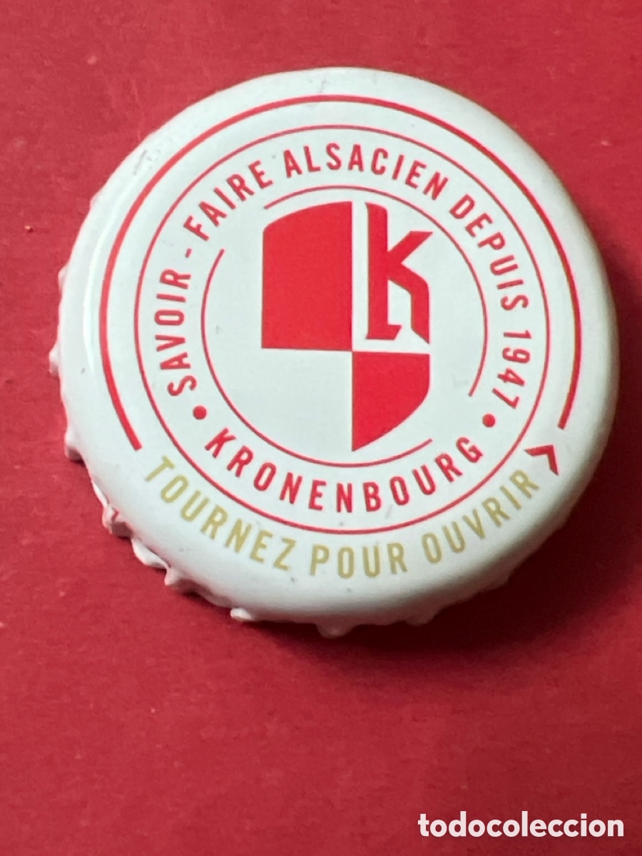 Collectable Beer: T4/X8/K5. Chapa tap&oacute;n corona de la cerveza francesa KRONENBOURG SAVOIR FAIRE ALSACIEN DEPUIS 1947
