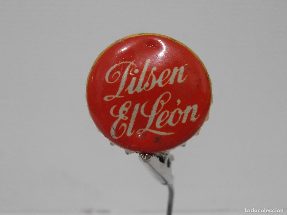 Coleccionismo de cervezas: ANTIGUA CHAPA, TAPON, CORONA, CERVEZA PILSEN EL LEON CON CORCHO