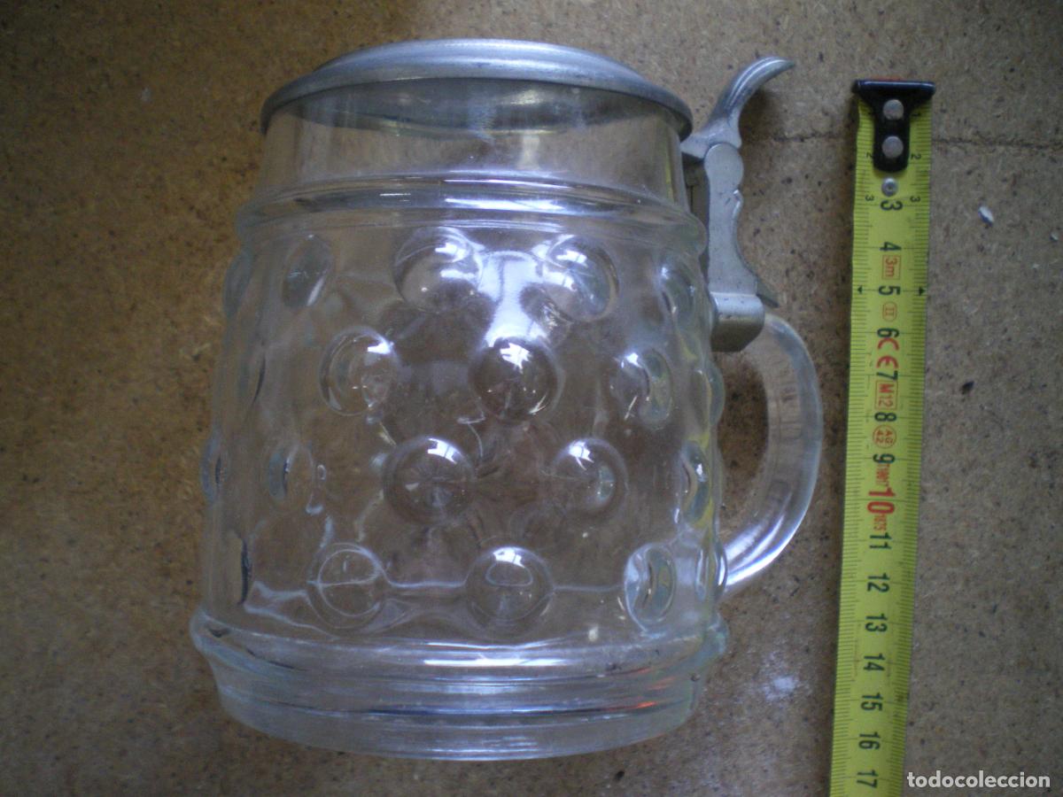 Coleccionismo de cervezas: JARRA CERVEZA ALEMANA TAPA DE ZINC