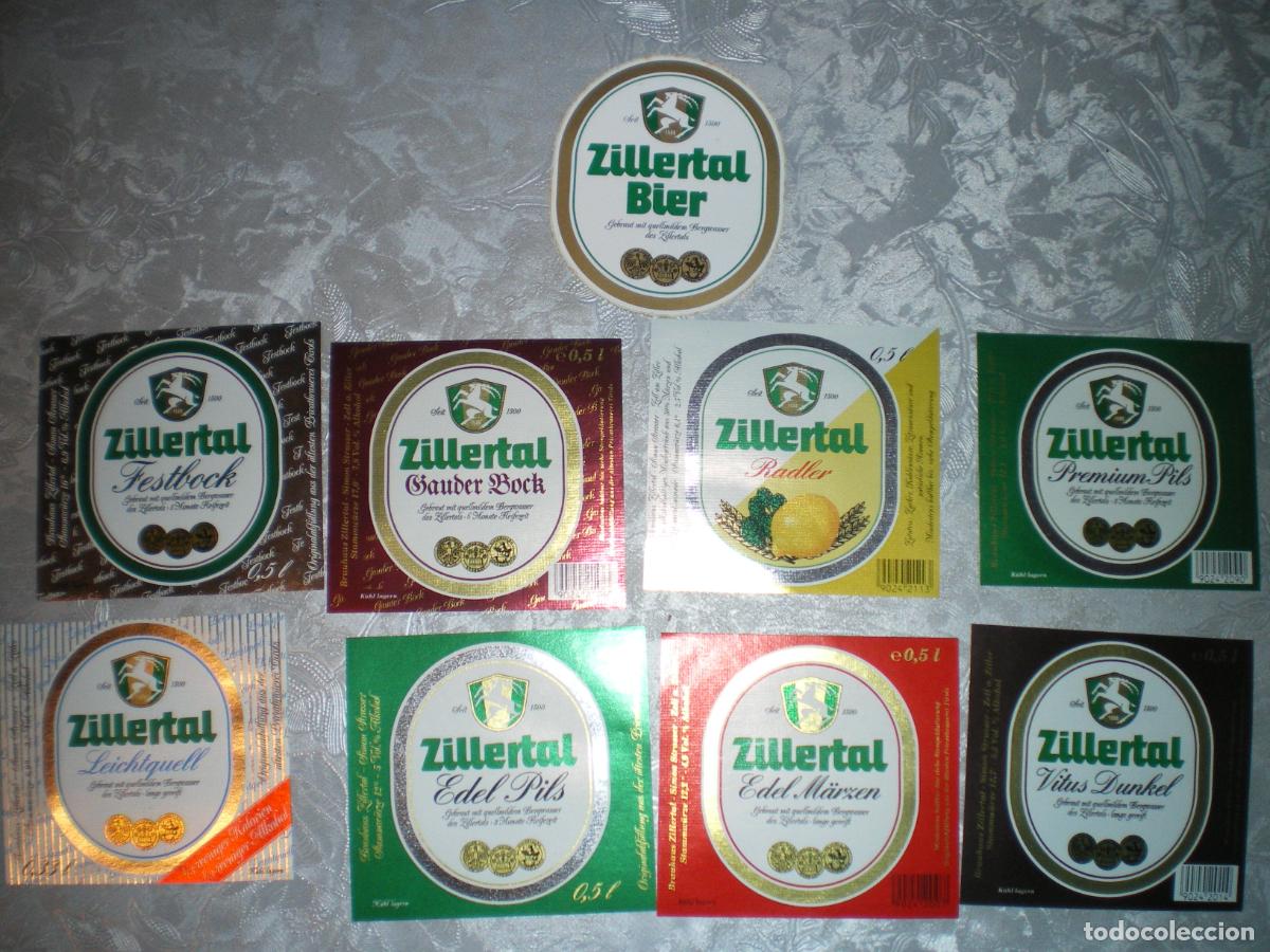 Coleccionismo de cervezas: LOTE ETIQUETAS CERVEZA AUSTRIA ZILLERTAL