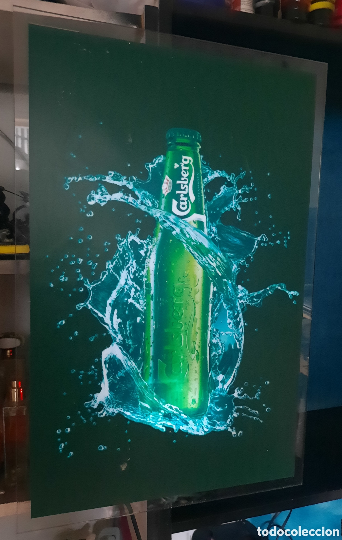 Coleccionismo de cervezas: Cartel Luminoso Metraquilato Cerveza Carlsberg