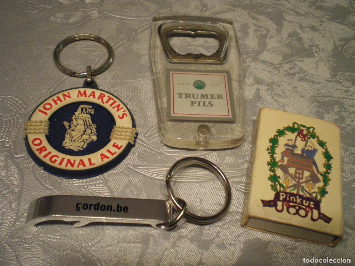 Coleccionismo de cervezas: LOTE LLAVEROS, CERILLA, ABREBOTELLAS
