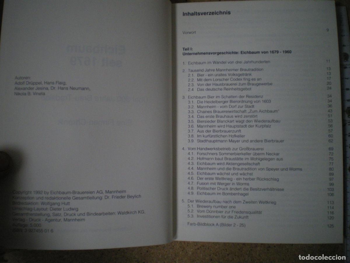 Coleccionismo de cervezas: LIBRO CERVEZA EICHBAUM ALEMANIA - Foto 2
