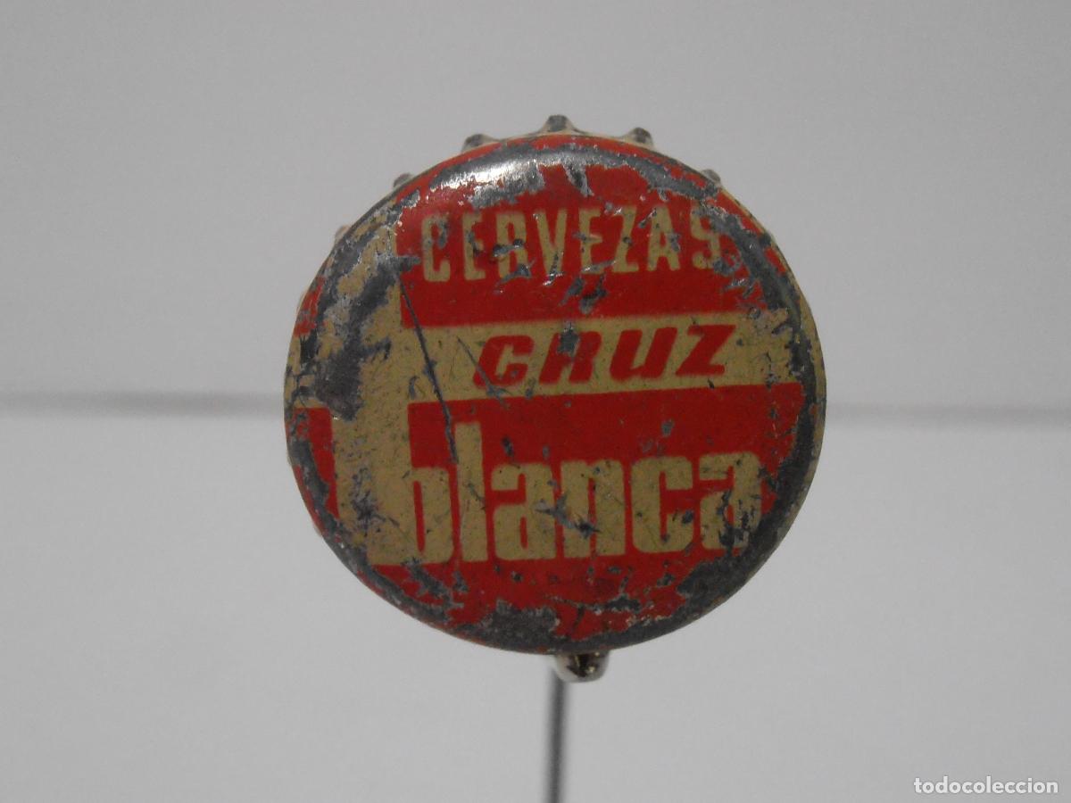 Colecionismo de cervejas: ANTIGUA CHAPA, TAPON, CORONA, CERVEZAS CRUZ BLANCA CON CORCHO