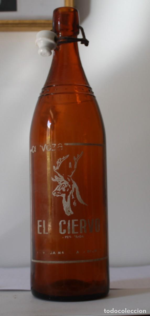 Coleccionismo de cervezas: BOTELLA CERVEZA EL CIERVO, LITRO - Foto 1