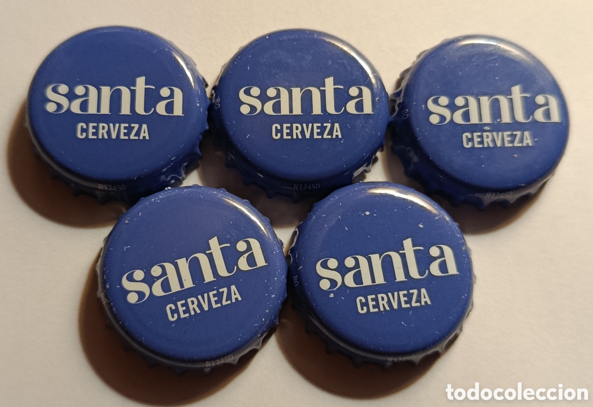 Coleccionismo de cervezas: LOTE CHAPAS DE CERVEZA SANTA/ASTURIAS