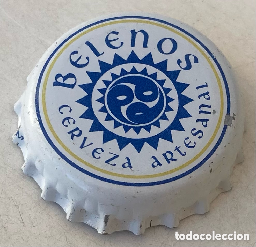 Coleccionismo de cervezas: TAP&Oacute;N CORONA BOTTLE CAP BEER CHAPA CERVEZA ARTESANA BELENOS(2). ASTURIAS.--LOTE N.4060--CARMANJO