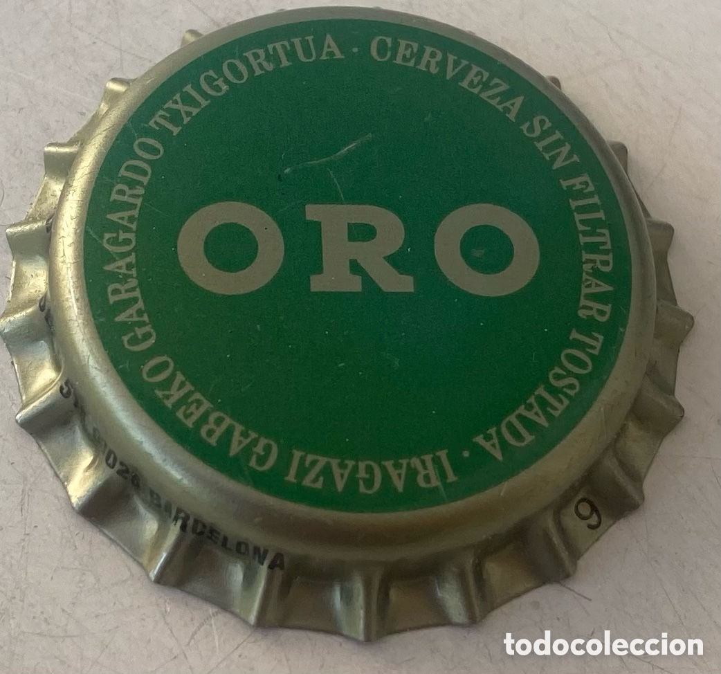 Coleccionismo de cervezas: BOTTLE CAP TAP&Oacute;N CORONA BEER BIRRA CAPSULE BIERE CHAPA CERVEZA ORO.BILBAO.-LOTE N.4061--CARMANJO
