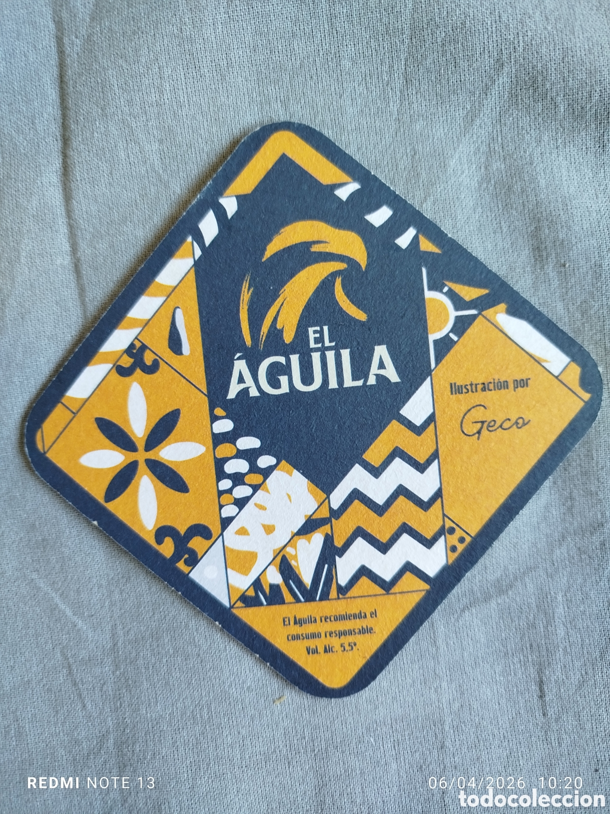 Coleccionismo de cervezas: posavasos cerveza el aguila